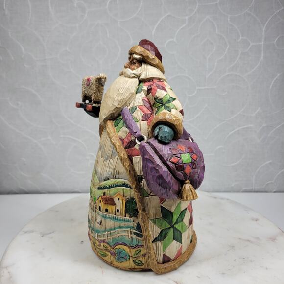 Jim Shore Heartwood Creek Over the Fields We Go Santa with Sheep Figurine 9” - Picture 3 of 13
